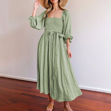 Load image into Gallery viewer, French Ruffled Lantern Sleeves Multi-wear Dress
