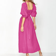 Load image into Gallery viewer, French Ruffled Lantern Sleeves Multi-wear Dress