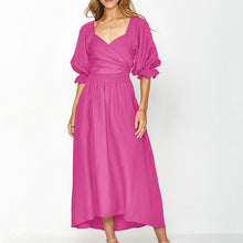 Load image into Gallery viewer, French Ruffled Lantern Sleeves Multi-wear Dress