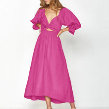 Load image into Gallery viewer, French Ruffled Lantern Sleeves Multi-wear Dress