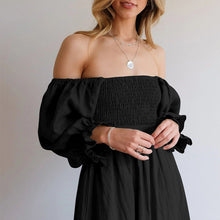 Load image into Gallery viewer, French Ruffled Lantern Sleeves Multi-wear Dress