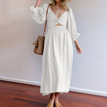Load image into Gallery viewer, French Ruffled Lantern Sleeves Multi-wear Dress