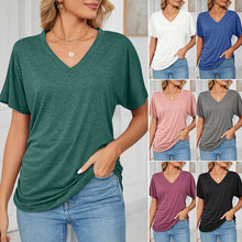 Load image into Gallery viewer, New Casual Pullover V-Neck Solid Color Loose Ladies Tops