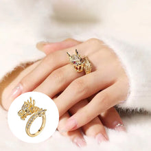 Load image into Gallery viewer, Delicate Dragon Open Adjustable Zirconia Good Luck Ring
