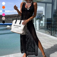 Load image into Gallery viewer, Crochet Knit Cross Back Cover Up Maxi Dress