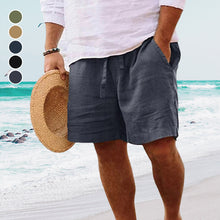 Load image into Gallery viewer, Strandshorts i bomullslin for menn