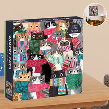 Load image into Gallery viewer, Vinter katte puslespill