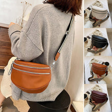 Load image into Gallery viewer, Multi-Pocket Women Leather Solid Crossbody Chest Bag