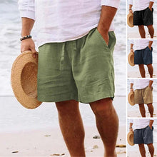 Load image into Gallery viewer, Strandshorts i bomullslin for menn