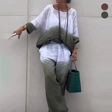 Load image into Gallery viewer, Chic Cotton Linen Gradient Two-Piece Set