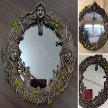 Load image into Gallery viewer, Triple Goddess Wall Hanging Mirror