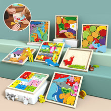 Load image into Gallery viewer, Wooden Animal Block Puzzle