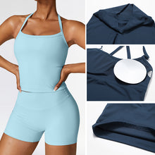Load image into Gallery viewer, Women's Suspender Shorts Solid Color Sports Set