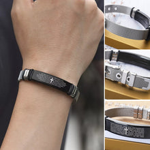 Load image into Gallery viewer, Stainless Steel Bible Verses Cross Bracelet