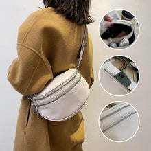 Load image into Gallery viewer, Multi-Pocket Women Leather Solid Crossbody Chest Bag