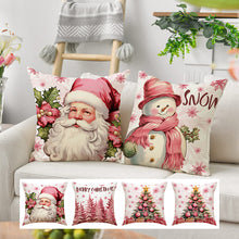 Load image into Gallery viewer, Pink Christmas Pillow Covers