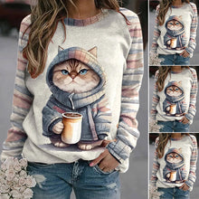 Load image into Gallery viewer, Cat Print T-shirt