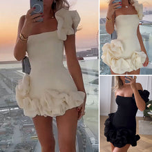 Load image into Gallery viewer, Elegant Flower Edge Mini Dress
