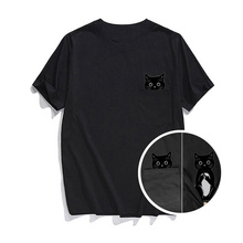 Load image into Gallery viewer, Hidden Middle Finger Signed Funny Cat Printed T-Shirt