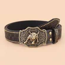 Load image into Gallery viewer, Retro Punk Embossed Western Denim Belt