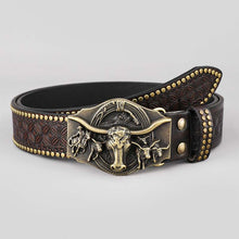 Load image into Gallery viewer, Retro Punk Embossed Western Denim Belt