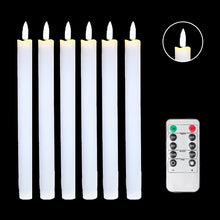 Load image into Gallery viewer, Drip Wax Flameless Taper Candles Flickering with 10-Key Remote
