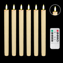 Load image into Gallery viewer, Drip Wax Flameless Taper Candles Flickering with 10-Key Remote