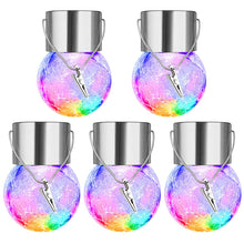 Load image into Gallery viewer, Multicolor Crackle Glass Hanging Solar Lights