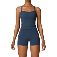 Load image into Gallery viewer, Women's Suspender Shorts Solid Color Sports Set