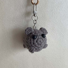 Load image into Gallery viewer, Cute Sad Crochet Hamster Keyring