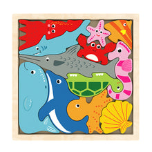 Load image into Gallery viewer, Wooden Animal Block Puzzle