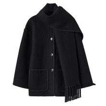 Load image into Gallery viewer, Hepburn Style Woolen Cape Coat