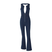 Load image into Gallery viewer, Backless Heart Cutout Denim Jumpsuit For Women
