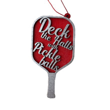 Load image into Gallery viewer, Wooden Christmas Pickle Ball Decoration Pendant