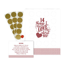 Load image into Gallery viewer, Valentine's Scratch Off Advent "14 things I or WE love about you!"