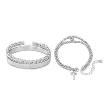 Load image into Gallery viewer, Cross Bangle Bracelet Set