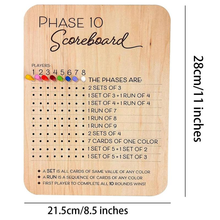 Load image into Gallery viewer, Wooden Phase 10 Score Board
