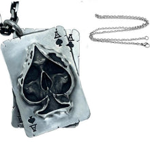 Load image into Gallery viewer, Spade Poker Skull Pendant Necklace
