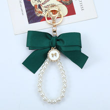 Load image into Gallery viewer, Cute Faux Pearl Decorated Wristlet Keychain