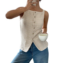 Load image into Gallery viewer, Women's Plain Button Front Tank Top