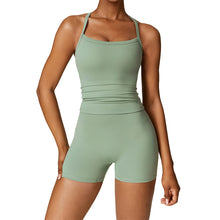 Load image into Gallery viewer, Women's Suspender Shorts Solid Color Sports Set