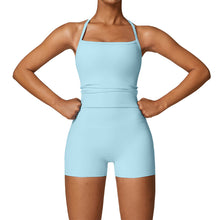 Load image into Gallery viewer, Women's Suspender Shorts Solid Color Sports Set