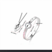 Load image into Gallery viewer, Lock Bracelet and Key Necklace Set