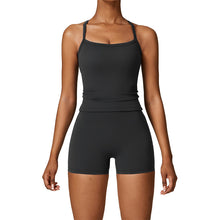 Load image into Gallery viewer, Women's Suspender Shorts Solid Color Sports Set