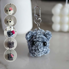 Load image into Gallery viewer, Cute Sad Crochet Hamster Keyring
