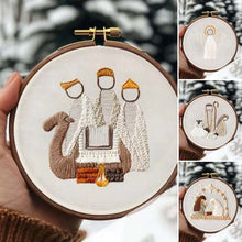 Load image into Gallery viewer, Nativity Scene Embroidery Kit