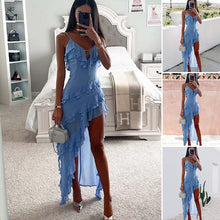 Load image into Gallery viewer, Sexy halter solid color dress gown