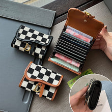 Load image into Gallery viewer, Checkerboard Pattern D Letter Design Card Holder