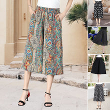 Load image into Gallery viewer, Women's High Elastic Waist Pleated Chiffon Wide Leg Culottes