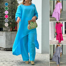 Load image into Gallery viewer, Women's Solid Color Linen Fashionable Casual Suit